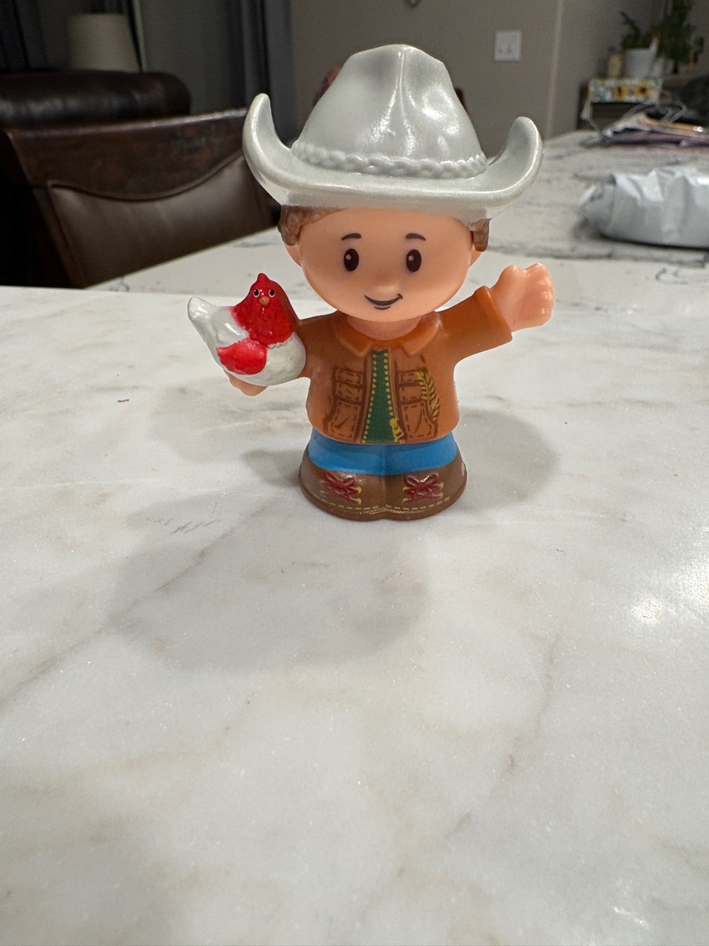 Little People Replacement Cowboy Figurine Toy with Red Chicken Kids Toy